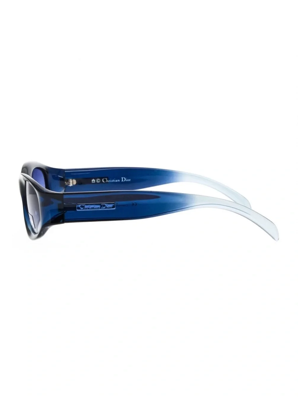 Vtg Christian Dior Chrystel 54Z Blue Gradient Sunglasses Y2K Deadstock Full Set